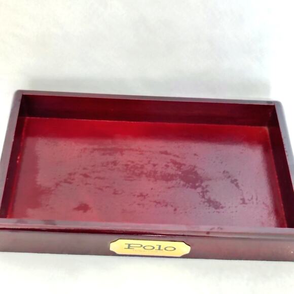 Polo Ralph Lauren Wooden Valet Tray Watch Jewelry Trinket Display Organizer VTG - Picture 2 of 7